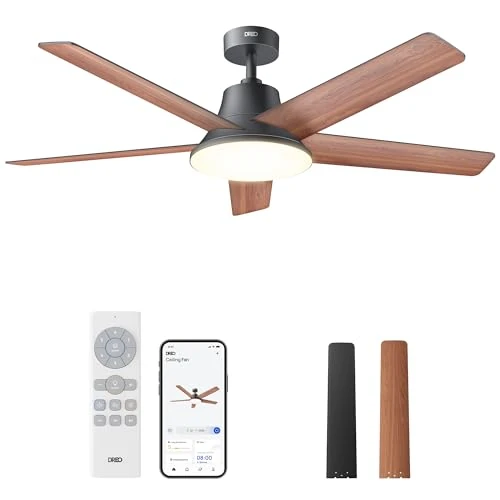 Offerta a tempo: DREO Ventilatore a Soffitto Smart 132 cm, Luce LED con Tonalità Regolabili e Dimmerabile, 12 Velocità, 3 Modalità, Timer 12h, Motore DC Silenzioso, con Telecomando/APP/Alexa - 0.00% da 159.99 € a 159.99 €