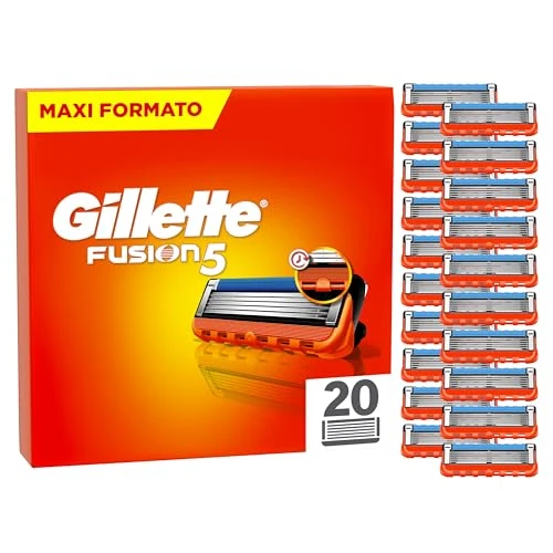 Gillette Fusion5 Vervangingsset voor scheerapparaten, scheermesjes met 5 messen, glijband en precisietrimmer, 20 stuks