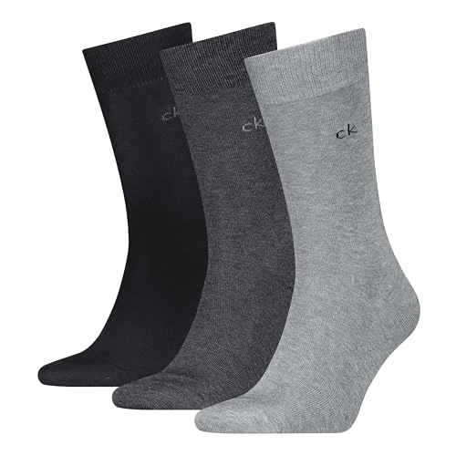 Calvin Klein Classic Sock, Gris, 43-46 (Lot de 3) Hommes