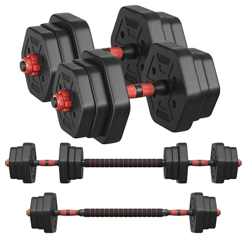 Offerta a tempo: SONGMICS Set di Manubri con Barra di Collegamento, Manubri Corti, Bilanciere da 20 kg, Peso Esagonale per Allenamento, Fitness, Sollevamento Pesi a Casa, Palestra, Nero Inchiostro SYL200B01 - 15% da 39.99 € a 33.91 €