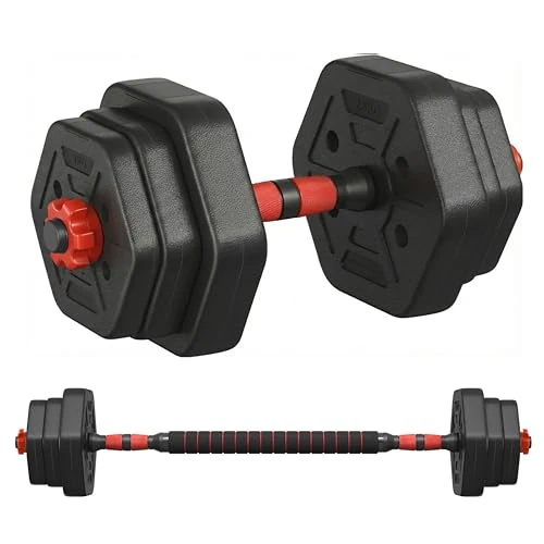 Zeitlich begrenztes Angebot: SONGMICS Hantelset, Hanteln mit Verbindungsstange, Hexagon, Kurzhantelset, 10 kg, für Workout, Fitnesstraining, Gewichtheben für Zuhause, Fitnessstudio, tintenschwarz SYL100B01 von 25.99 € auf 17.99 € (31% Rabatt)