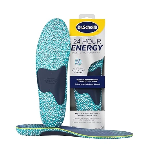 Dr. Scholl's Solette 24-Hour Energy, Solette Scarpe in Memory Foam con Tecnologia Boosting Beads, Sollievo a Piedi Affaticati e Doloranti, Supporto dell'Arco Plantare, Misura 40-47.5