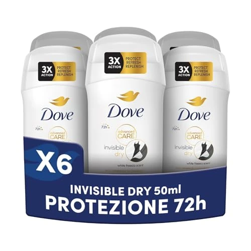6x Dove Deodorant Stick Invisible Dry 50 ml
