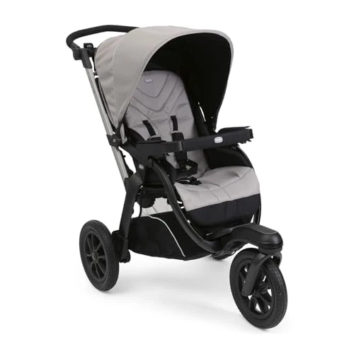Chicco Activ3 Kinderwagen mit 3 Rädern, funktional und leicht zu steuern auf allen Untergründen, breiter Sitz, verstellbare Rückenlehne, praktische und schnelle Faltung, 0 Monate+, Ebenholz