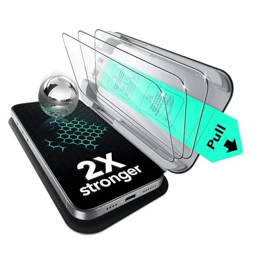 Zeitlich begrenztes Angebot: ESR für iPhone 16 Pro Max für Panzerglas 3 Stück [3 Sekunden Schnellinstallation] Displayschutzfolie Militärischer Schutz 9H Härte, Vollflächig gehärtetes Glas mit UltraFit Tray von 12.99 € auf 10.99 € (15% Rabatt)