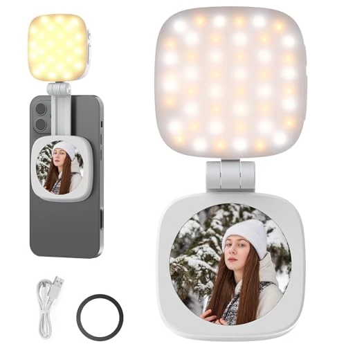 Oferta limitada: NEEWER BÁSICO Magnética Selfie Light Compatible con MagSafe iPhone, CRI95 700lx/0,3m Aro Luz Relleno LED Plegable con Soporte/Espejo para Zoom Maquillaje Foto Grabación Videoconferencia, Blanco NL48B de 27.99 € a 27.99 € (ahorro 0.00%)