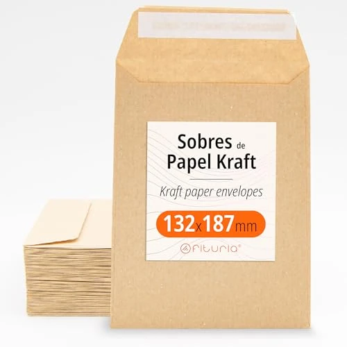 Offre limitee: Enveloppes Kraft, avec bande de silicone pour invitations ou sachets-cadeaux pour invités lors de mariages, communions ou baptêmes. Enveloppes pour bijoux ou graines - Ofituria (132x187mm, 2000 env.) de 124.32 EUR a 124.32 EUR (economie 0%)