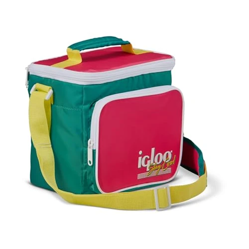 Offerta a tempo: IGLOO Retro borsa frigo quadrata – soft cooler 6,6L con tracolla, compatta per scuola, ufficio, picnic, campeggio, outdoor – design retrò e buona capacità termica - 0.00% da 21.34 € a 21.34 €
