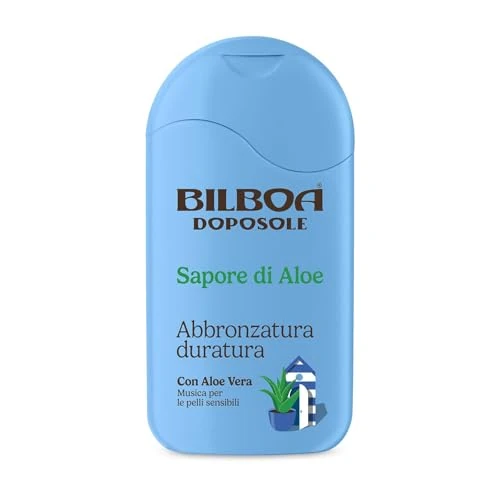 Bilboa, Doposole Sapore di Aloe, Abbronzatura Duratura con Aloe Vera, Musica per le Pelli Sensibili, Dermatologicamente Testato - 200 ml