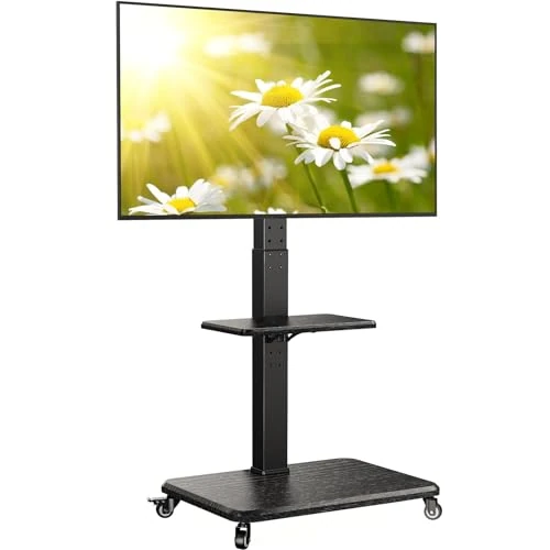 Offre limitee: Perlegear Support TV Mobile, Chariot TV Roulant inclinable et pivotant pour téléviseurs de 32 à 65 70 75 Pouces jusqu'à 110 lbs, Support TV Roulant réglable en Hauteur avec Roues, Max VESA 600x400mm de 99.99 EUR a 72.19 EUR (economie 28%)