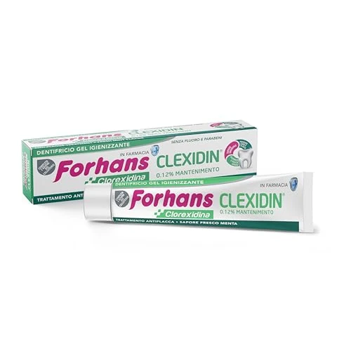 Oferta limitowana: Forhans Clorexidina, Pasta do zębów Clexidin 0,12%, pasta do zębów żel dezynfekujący o działaniu antybakteryjnym i przeciwpłytkowym, bez fluoru, świeży smak mięty, 75 ml z 21.11 zł na 21.11 zł (oszczędź 0.00%)