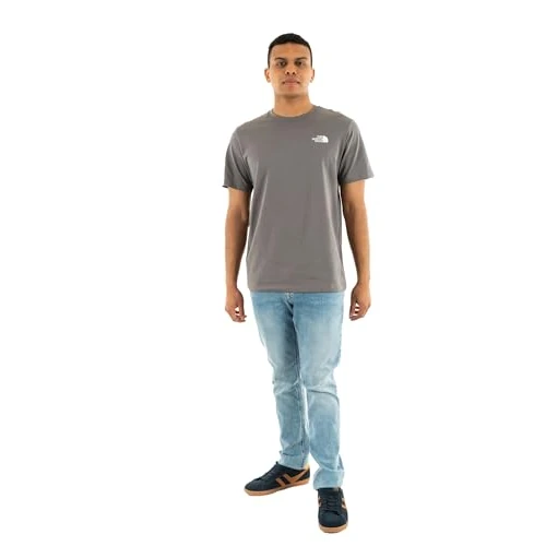 The North Face NF0A87NPARX M S/S Box NSE Tee T-Shirt Homme Smoked Pearl/Hero Blue Taille S