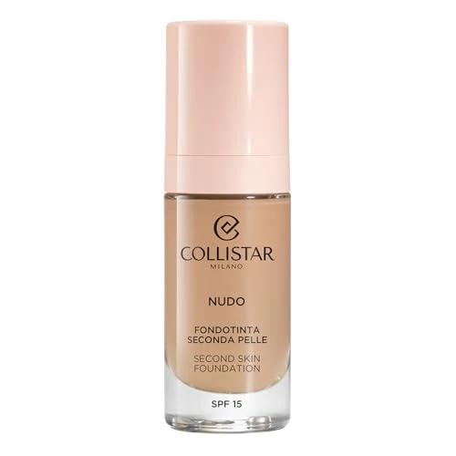 Offerta a tempo: Collistar Fondotinta Nudo Seconda Pelle, Lunga Tenuta, Coprenza Leggera Modulabile, Formula Waterproof, Effetto Pelle Radiosa, Illuminante, Finish Luminoso Naturale, SPF 15, 3R Naturale Rosato, 30 ml - 51% da 45.00 € a 22.00 €