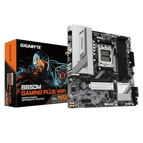 GIGABYTE B650M Gaming Plus WiFi Mainboard – AMD Ryzen 9000 CPUs, 5+2+2 Phasen VRM, bis zu 8000 MHz DDR5, 2xPCIe 4.0 M.2, 2.5GbE LAN, WiFi 6E, USB 3.2 Gen 1