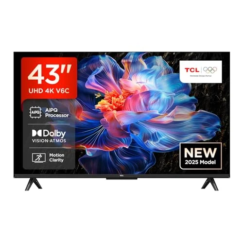 Oferta limitada: TCL 43V6C 43” Direct LED Smart TV, 4K HDR, Powered by Google TV (Dolby Audio, Motion Clarity, Compatible with Google Assistant & Alexa) de 249.00 EUR a 239.00 EUR (ahorro 4%)