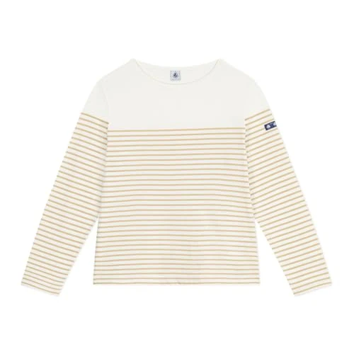 Limited-time offer: Petit Bateau Women's Cotton Sailor T-Shirt, Milk/Cashew, M from 31.51 £ to 31.51 £ (save 0.00%)