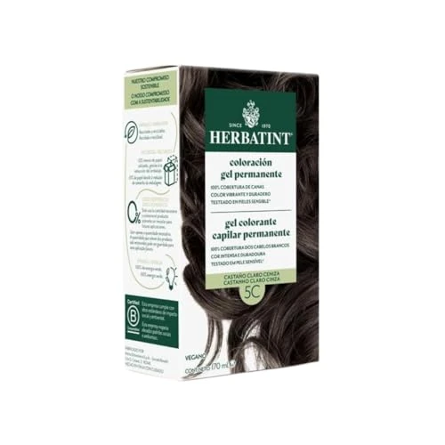 Oferta limitada: Herbatint Gel de Coloración Permanente para Cabello 5C Castaño Claro Ceniza - 170 ml | Sin Amoníaco, Cobertura Óptima de Canas | Fórmula Vegana, con 8 Extractos Vegetales Orgánicos de 13.90 € a 10.22 € (ahorro 26%)