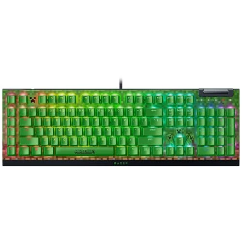 Tijdelijke aanbieding: Razer BlackWidow V4 X Minecraft Edition - Mechanisch Gaming Toetsenbord - Chroma RGB (Groen Mechanische Schakelaars, 6 Speciale Macro Toetsen, Doubleshot ABS Keycaps) US Layout | Minecraft van 189.65 EUR naar 172.58 EUR (korting 9%)
