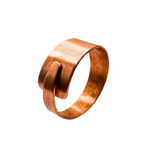 Antica Fucina Rho® - Anello Regolabile in Rame Puro | Fine ed Essenziale – Spessore del metallo 0,8 mm | Lavorazione Artigianale 100% Made in Italy | Unisex | (Assiro, 57-67 mm, Rame)