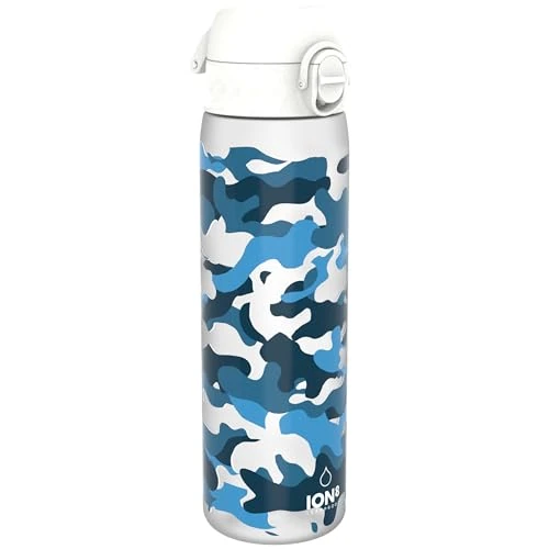 Offerta a tempo: ION8 Borraccia anti-perdita, 500 ml (18 oz), Mimetico Bianco | Facile da aprire, Chiusura sicura, Lavabile in lavastoviglie, Copertura ribaltabile igienica, Manico, Facile da pulire - 12% da 15.99 € a 14.07 €
