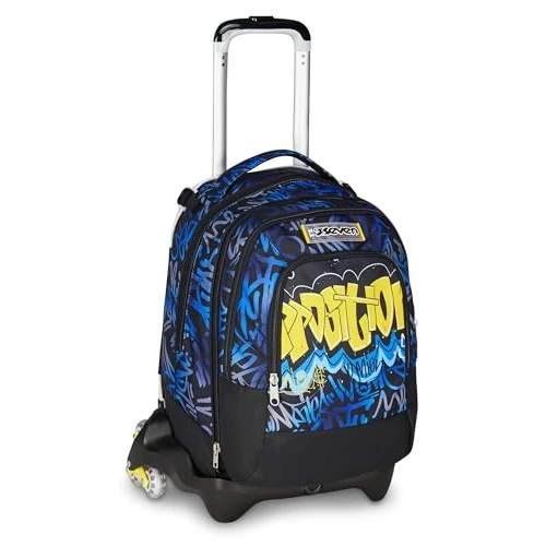 Zeitlich begrenztes Angebot: Seven Trolley Jack Detach Schulrucksack mit Rollen, Schulranzen 1 Klasse Junge, Trinkflaschenfach, Abnehmbarer Kleiner Rucksack, blau/gelb von 129.90 € auf 129.90 € (0.00% Rabatt)