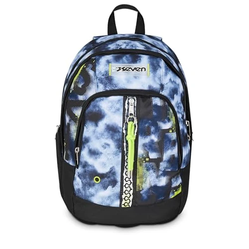 Limited-time offer: Seven Shady DYE BOY Dual School Backpack, Grey, 31L Double Compartment, with PC Pocket, Bottle Pocket and Pocket with Organizer, Middle and Upper School Backpack for Boy from 50.64 £ to 50.64 £ (save 0.00%)