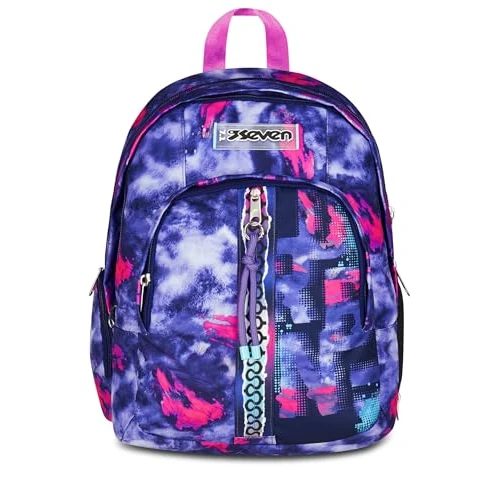 Offerta a tempo: Seven Zaino Scuola Media Ragazza, Scuola Elementare, Dual Detach, Scomparto PC, Tasca Borraccia, Zainetto staccabile, Shady Dye Girl, viola - 43% da 89.90 € a 51.00 €