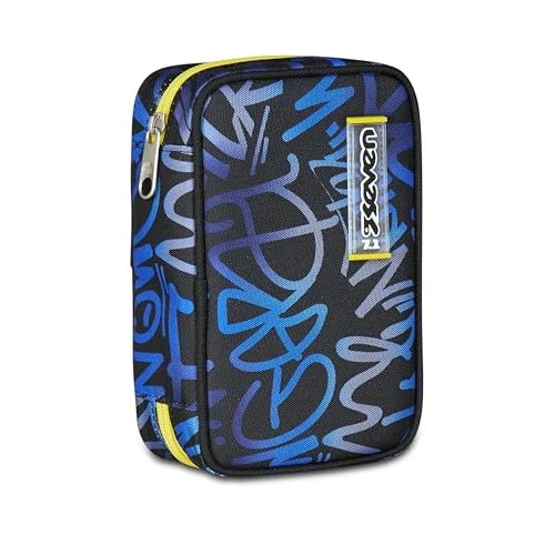 Offerta a tempo: Seven Astuccio Scuola Elementare, 1 Zip, con Matite, Pennarelli, Penne, Speed Case, Bambino, Ragazzo, blu - 39% da 32.90 € a 19.99 €
