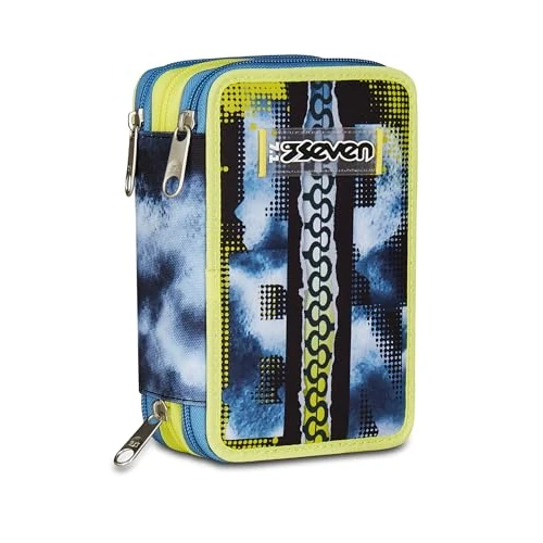 Offerta a tempo: Seven Astuccio Scuola 3 Zip, Grigio, Portapenne Triplo Scomparto Completo Di Penne, Matite, Colori, Accessori Zaino, Scuola Elementare, Bambino - 27% da 32.90 € a 24.00 €