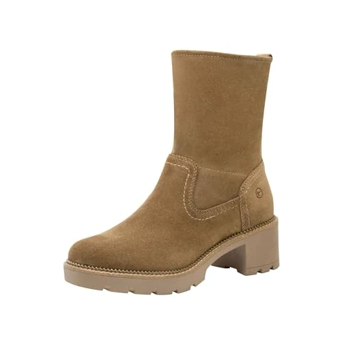 Limited-time offer: Tamaris Comfort Women’s Leather Ankle Boots with Block Heel, Cappuccino, 6 UK from 84.38 £ to 64.10 £ (save 24.03%)