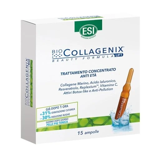 Offre limitée : ESI -Biocollagenix Traitement concentré anti-âge à base de collagène marin et acide hyaluronique, donne une peau et tonique et restaure l'élasticité du visage, testé dermatologiquement, 15 ampoules de 20.12 € à 20.12 € (0.00% de remise)