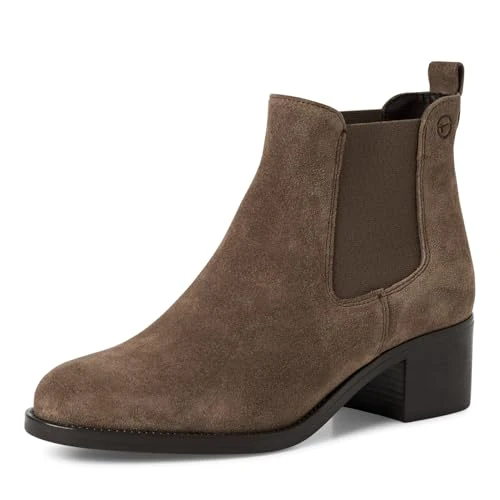 Tamaris Damskie buty Chelsea 1-25026-41, taupe suede, 36 EU, taupe Suede, 36 EU