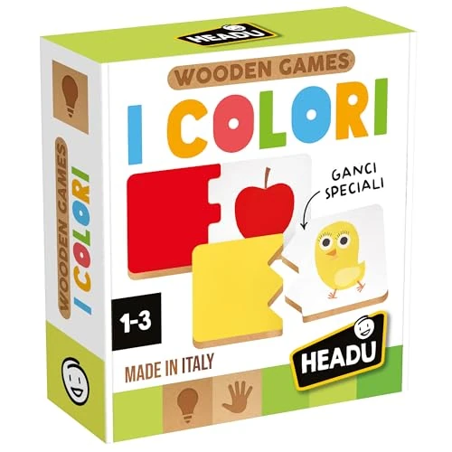 Offerta a tempo: Headu - I Colori - Colori per i piccoli! | Gioco Educativo Bambini 2 3 4 Anni, Gli Unici Giochi in Legno Made in Italy, Attività Divertenti che Stimolano l'apprendimento, Idea Regalo Natale Pasqua - 50% da 13.99 € a 7.00 €