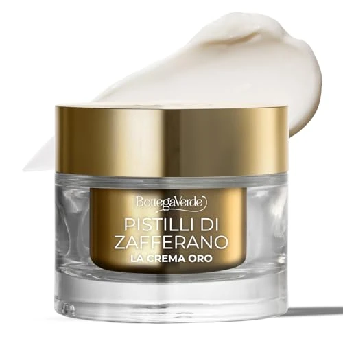 Bottega Verde - Crema Viso Antirughe Zafferano - Crema Idratante Viso Nutriente Antietà globale 10 azioni - Azione Levigante - Crema Antirughe Donna per tutti i tipi di pelle - 50 ml