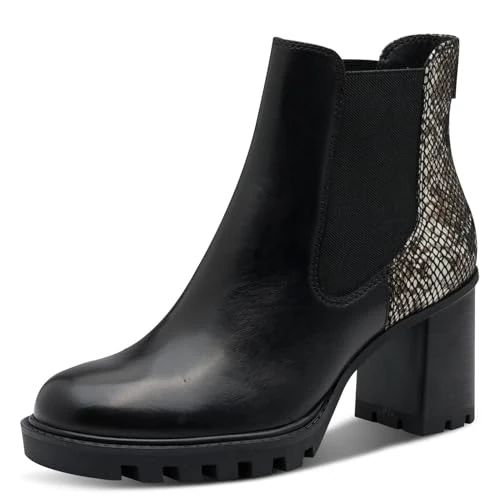 Tamaris Dames Chelsea 1-25371-45 laars, zwart (zwarte kam), 4 UK, Zwart Zwart Kam, 37 EU
