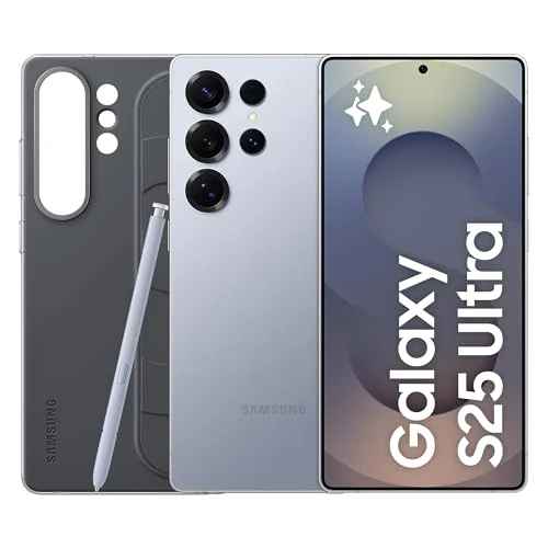 Offerta a tempo: Samsung Galaxy S25 Ultra con Standing Grip Case, Smartphone AI con 3 anni di Garanzia del produttore, RAM 12GB, 1TB, Titanium Silverblue - 36% da 1918.90 € a 1219.99 €