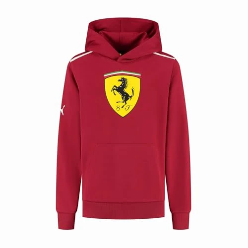 Offre limitée : PUMA Scuderia Ferrari F1 Hoodie Enfant avec Grand Logo Scudetto sur la Poitrine - Rouge - Taille : 92 de 34.30 € à 34.30 € (0.00% de remise)