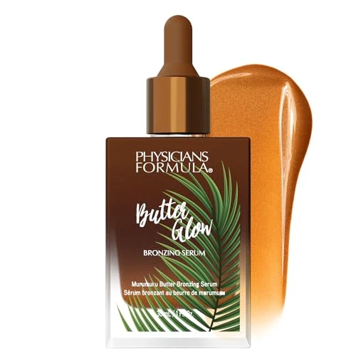 Offerta a tempo: Physicians Formula Butter Glow Bronzing Serum, Siero per Contouring Viso Liquido, Formula Nutriente Arricchita con un Mix di Burro di Murumuru, Cupuaçu e Tucuma, Glow Sunkissed, Nuova versione - 60% da 18.99 € a 7.60 €