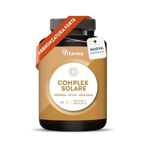 Preparator solarny i akcelerator opalania - naturalny płócien & jednolity - z beta-karotenem, likopenem, miedzią i olejem z ogórecznika - wszystkie rodzaje skóry - 60 kapsułek - Wyprodukowano we