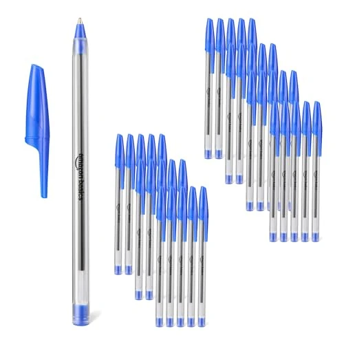 Offre limitée : Amazon Basics Stylos à Bille, Séchage Rapide, Idéals pour l'École et le Bureau, Pointe Moyenne (1,0mm), Bleu, Lot de 36 de 8.56 € à 6.85 € (20% de remise)
