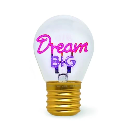 Legami - Lampada da Tavolo a forma di Lampadina, Ricaricabile con Cavo USB, Senza Fili, Bulb Fiction, Tema Dream Big, 6.8 x 10.3 cm