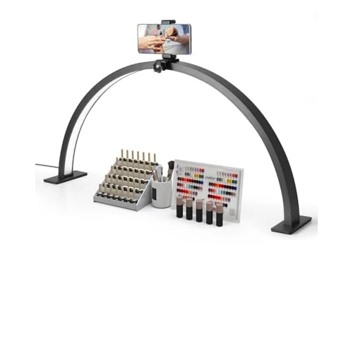 Offre limitée : VEVOR Lampe d’Esthéticienne Demi-lune de Table, Lampe LED Arc pour Manucure Extension de Cils 30 W, Luminosité et Température de Couleur Réglables, avec Support de Téléphone, pour Beauté, Sourcils de 50.99 € à 46.99 € (8% de remise)