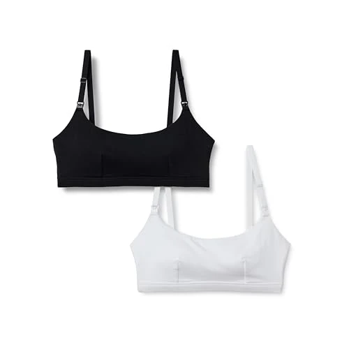 Oferta limitada: Amazon Essentials Sujetador De Lactancia De Algodón Jersey Confortable Mujer, Pack de 2, Blanco/Negro, XL de 34.50 € a 31.99 € (ahorro 7%)