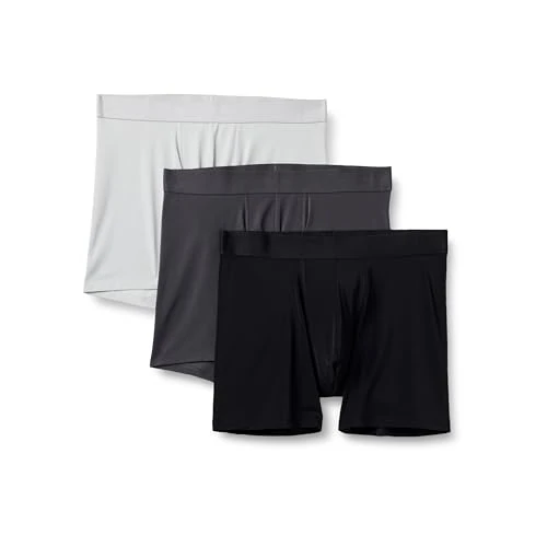 Offerta a tempo: Amazon Essentials Boxer Slim-Fit in Morbida Microfibra Uomo, Confezione da 3, Carbone Grigio/Grigio Chiaro/Nero, L - 0.00% da 9.46 € a 9.46 €