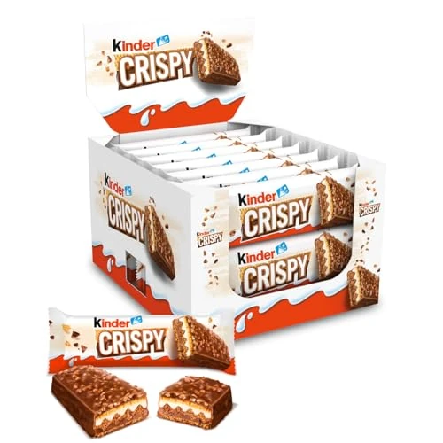 Kinder Crispy Kinder Crispy Riegel, 14 Stück, 34 g, mit Milchcreme und Haselnüssen gefüllt mit Schokolade Kinder