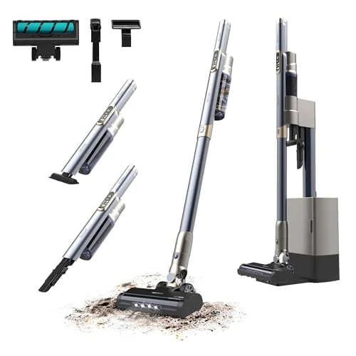Cecotec Scoba 2100 Station Cordless Vacuum Cleaner with Self-Emptying Base, 210W, Brushless Digital Motor, Suction Pressure 20kPa, Autonomy 40mins, 2 Modes, Jalisco Brush, 2 in 1 Accessory