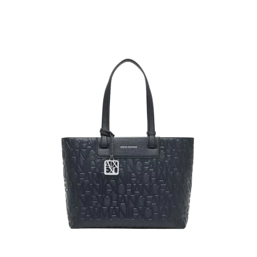 Limited-time offer: Armani Exchange Women's Liz Patent Embossed Logo Texture Shopping Bag, Black, TU from 90.88 £ to 90.88 £ (save 0.00%)
