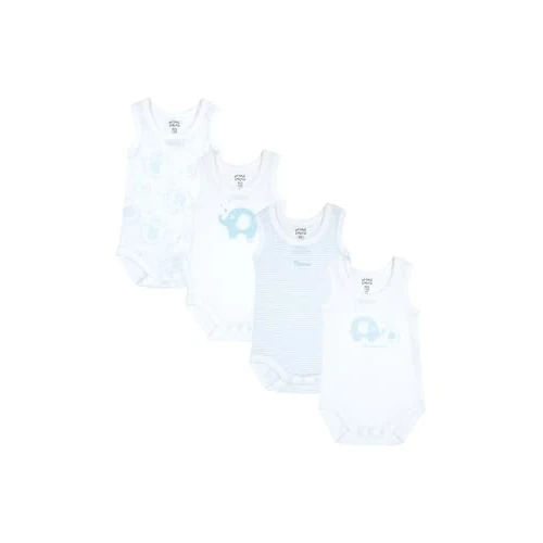 Chicco, Body Recién Nacido, Conjunto de 4 Bodies sin Mangas de Algodón 100% con Cómoda Abertura, Ropa Bebé Niño y Niña 0-3 Meses, Ideas de Regalo para Nacimiento