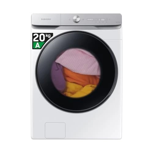 Samsung Lavatrice AI Control WF20DG8650BW/U3 Libera installazione, 20 Kg, Wifi, Ecobubble, AI Wash, Vapore Igienizzante, Carica Frontale, Corpo: Bianco, Oblò: Nero, 68,6l x 98,4h x 87,5p cm