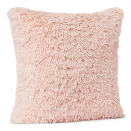 Offerta a tempo: Amazon Basics Cuscino Peluche Quadrato, Giocattolo Pupazzo Geometrico per Letto o Divano, Decorazione Camera Bambini, Rosa - 0.00% da 12.84 € a 12.84 €